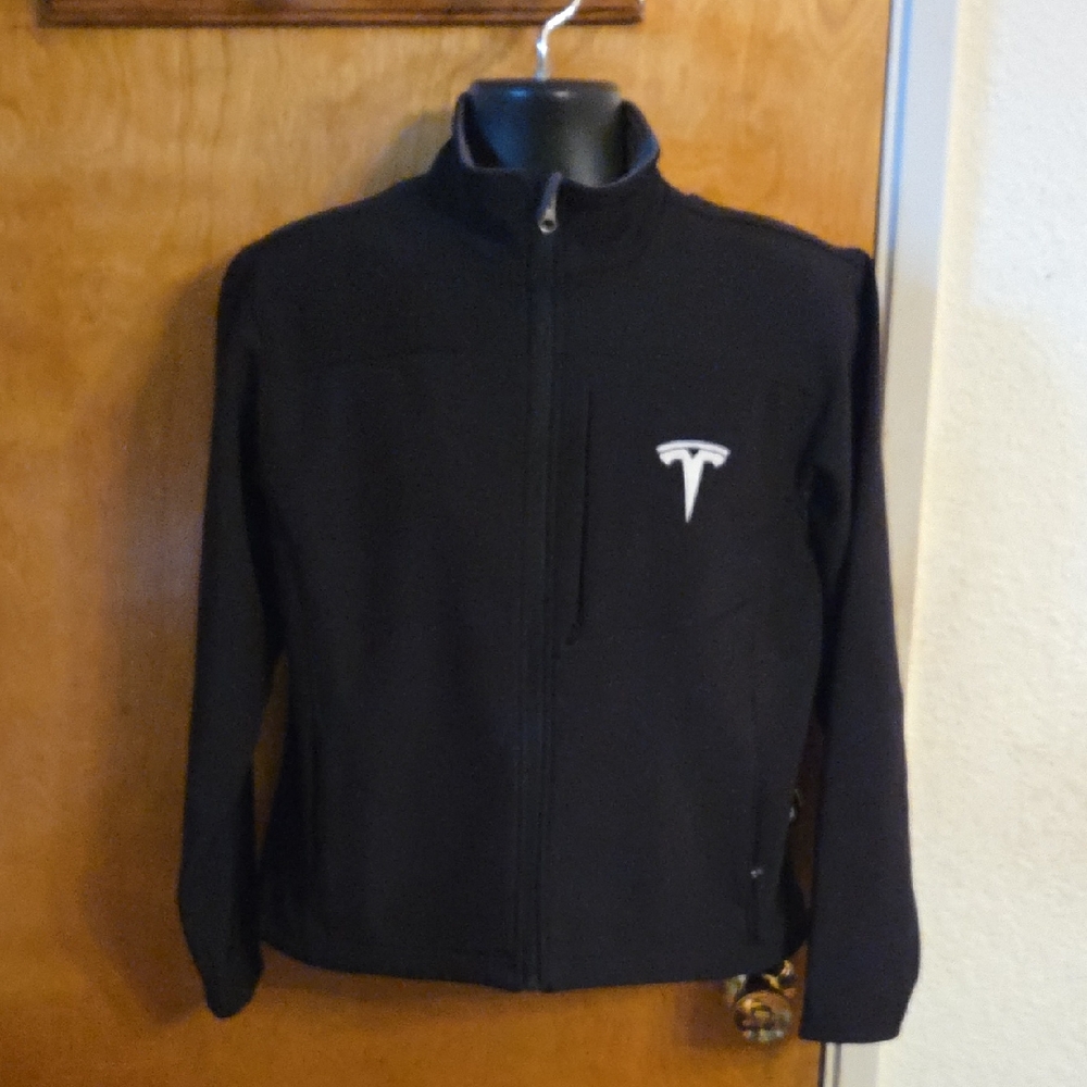 TESLA Corporate Womens Soft Shell Jacket  Embroidered Logo Full Zip Gray Sz Med